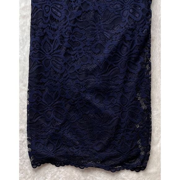 NWT PINKBLUSH Navy Lace Fitted 3/4 Sleeve Maternity Dress, Size Small - Picture 14 of 14